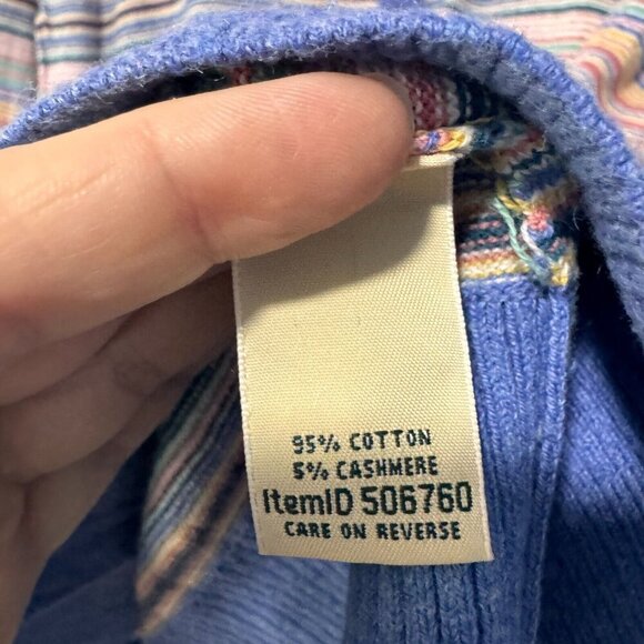 LL. Bean medium colourful stripes cardigan cotton and cashmere - Picture 4 of 5